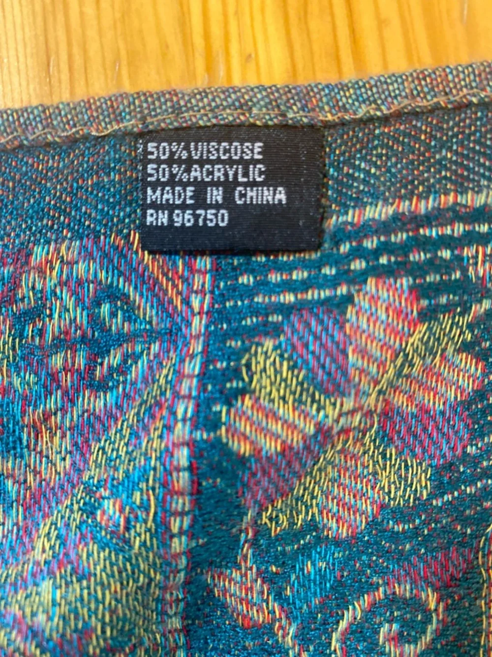 Oversized Paisley Fringe Tapestry Scarf Shawl Fairycore Teal Copper